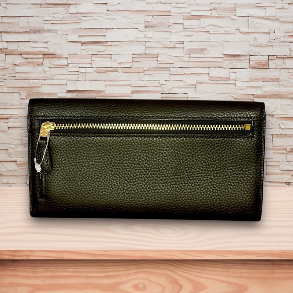 Coach Black Pebbled Leather Envelope Wallet w/ Checkbook Cover NWT - Picture 2 of 8